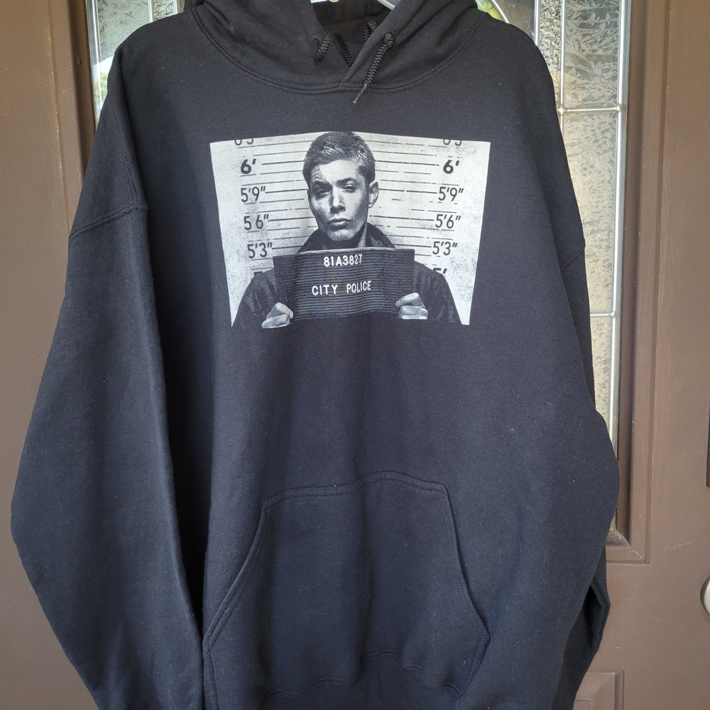 Dean's Mugshot Black Graphic Hoodie